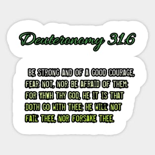 Deuteronomy 31:6 Sticker